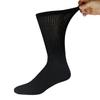 60 Pairs of Men's Extra Large Cotton Diabetic Neuropathy King Size Crew Socks (Black, Shoe Size 12-14.5 US) view 3