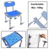 RTY-BY Portable Shower Seat, Lightweight Bath Stool, Comfortable Shower Chair Transfer Bench, for Elderly, Disabled, Strong and Durable, Adjustable Height Safety No-Slip, Blue view 2
