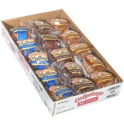 Otis Spunkmeyer Muffins/10 Blueberry/10 Banana Nut/10 Chocolate Chip, 4 oz (Pack of 30)-set of 2