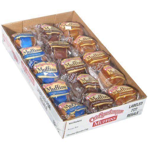 Otis Spunkmeyer Muffins/10 Blueberry/10 Banana Nut/10 Chocolate Chip, 4 oz (Pack of 30)-set of 2