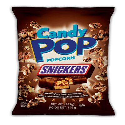 CANDY POP Snickers Candy Coated Popcorn (5.25oz bags, 2-Pack)