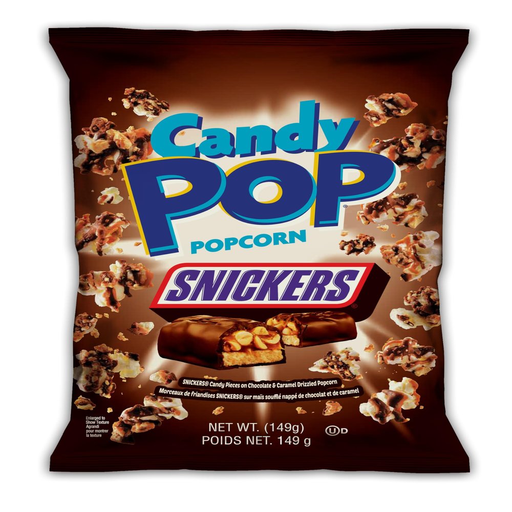 CANDY POP Snickers Candy Coated Popcorn (5.25oz bags, 2-Pack)