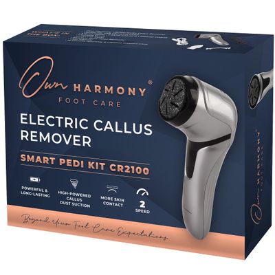 Electric Foot Callus Remover with Vacuum - Own Harmony Professional Pedicure Tools Kit for Powerful Pedi Feet Care Vac, Electronic Foot File CR2100, Best for Hard, Dry, Cracked, Dead Skin (3 Rollers)