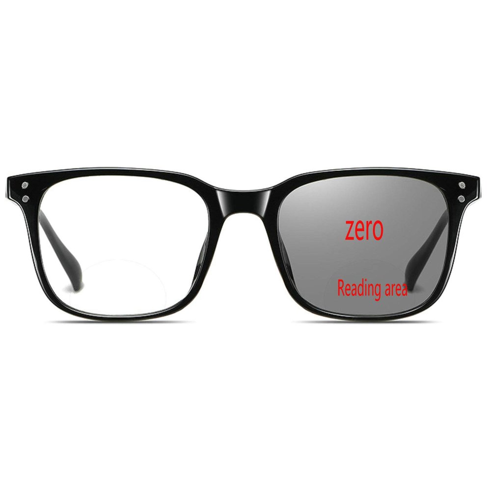 Bifocal Photochromic Reading Glasses Transition Rectangular For Men Women UV400 Sunglasses Readers Anti-UV and anti-glare with box (black, 1.25)