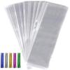 600pcs Cellophane Bags Set - 300pcs Long Clear Treat Bags, 300pcs Colors Twist Ties for Gifts, Party Favors view 1