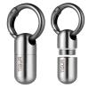TISUR Micro Keychain Pill Holder, Titanium Pill Case Waterproof Pill Fob for Emergency Aspirin & Nitroglycerin for Travel Purse Pocket view 1