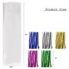600pcs Cello Bags Kit, 300pcs 2.4"x10" Long Treat Cellophane Bags Clear Bag, 300pcs Colored Ties view 3