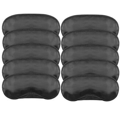 10pcs Eye Mask Sleep Masks Eye Cover Lightweight Comfortable Soft Blindfold Eyeshade with Nose Pad & Elastic Straps for Women Men Travel Sleep Game Shift Work Naps Team Building Party, Black