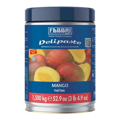 Fabbri Delipaste Mango, Flavoring Compound for Gelato, Ice Cream, Soft Serve, Pastry and Confectionary - 1 Tin of 3.3 lb