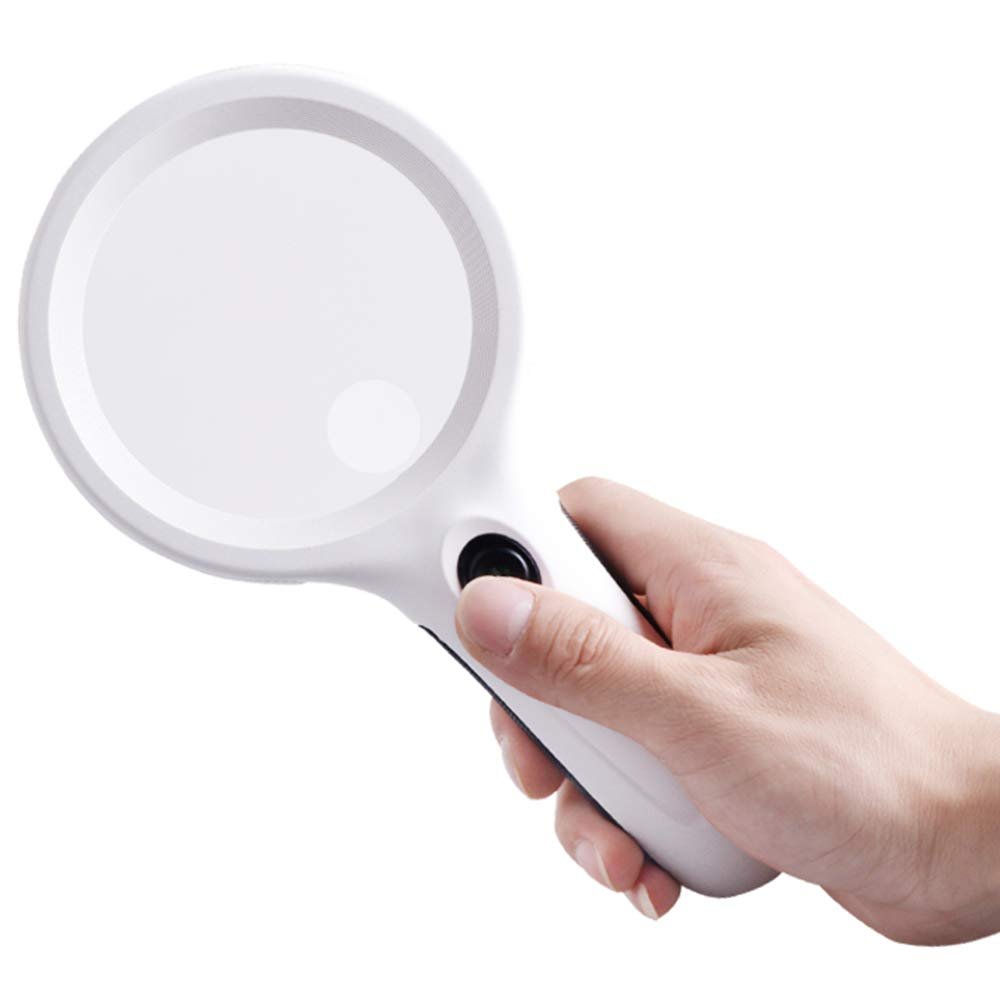 10x Handheld Magnifying Glass with LED Light HD Elderly Reading Magnifying Mirror Portable Children Scientific Magnifier