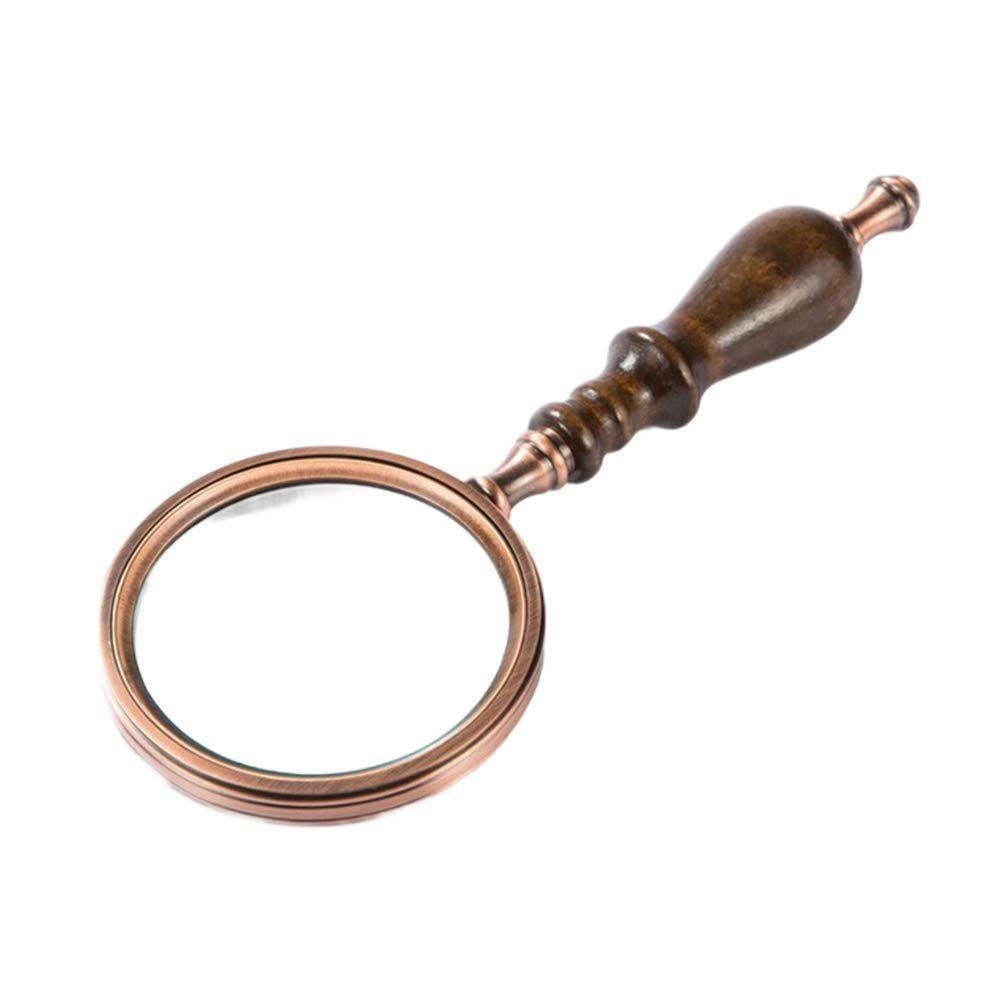 Handheld Magnifier 10x Magnifying Glass Wooden Detachable Handle Magnifying Mirror Optical Glass Lens Magnifying Lens for Home Learning Reading and Fault Finding