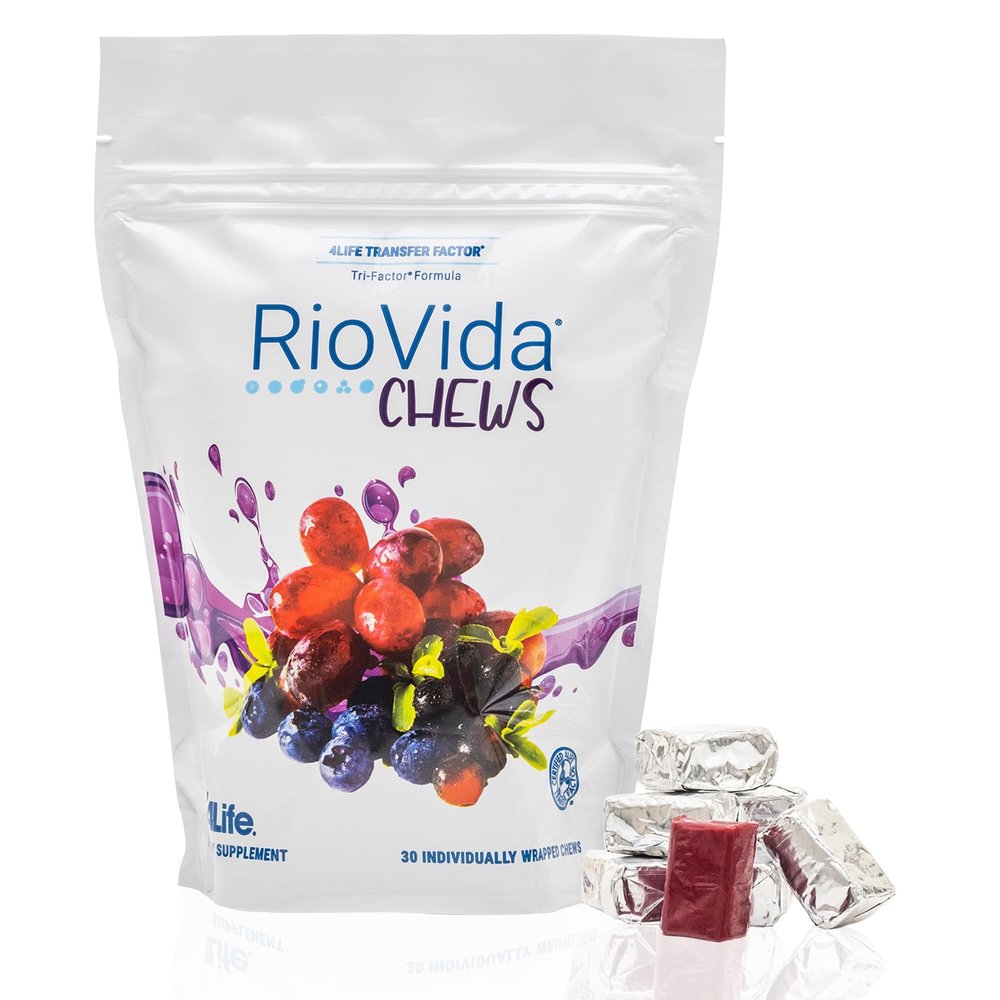 4Life RioVida Chews, Supplement Supports Immune System & Healthy Aging with Elderberry, Acai Berry & Transfer Factor Proteins - 30 Chews