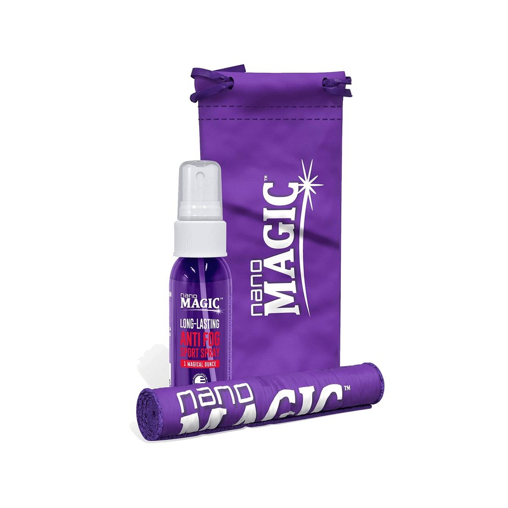 Nano Magic Anti Fog Sport Spray 1 oz Travel Kit, Eyeglasses, Sunglasses, Goggles, Face Shield, Sports, Moisture-Repelling Nano Coating, No Streaks, Microfiber Cloth & Spray Glass, Professional Grade