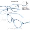 VisionGlobal Blue Light Blocking Glasses, 2 Pack Computer Reading Glasses for Anti EyestrainStylish Oval Frame, Anti Glare(Clear Blue + Champagne, 0.75 Magnification) view 2