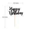 Donoter 48 Pcs Glitter Black Happy Birthday Cupcake Toppers Cake Picks for Birthday Party Decoration Supplies view 2