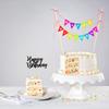 Donoter 48 Pcs Glitter Black Happy Birthday Cupcake Toppers Cake Picks for Birthday Party Decoration Supplies view 3