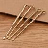 4Pcs Ear Pick Ear Curette Cleaner Earwax Removal Cleaning Tools Brass Reusable Ear Cleaner with Key Ring view 2
