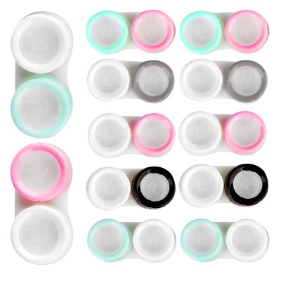 12Pcs Contact Lens Case Portable Color Contact Lenses Cases Eye Contacts Case Holder Container for Left/Right Eyes Durable Soak Storage Kit One Year Bulk Supply