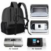 CURMIO CPAP Travel Backpack Compatible for ResMed AirSense 9, AirSense 10, AirSense 11, Philips System One, CPAP Carry On Bag for CPAP Machine & Supplies, Black, Patent Design view 2