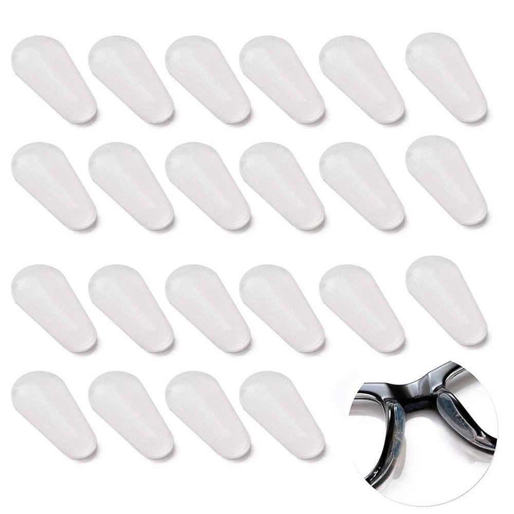 12 Pairs Adhesive Eye Glasses Nose Pads, Water-Drop Shape Stick on Anti-Slip Soft Silicone, Adhesive Nose Pads Glasses Nose Pad for Glasses, Eyeglasses and Sunglasses 2.5mm White