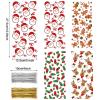 Blulu 120 Pieces Christmas Cellophane Treat Bags - Holiday Santa Socks Elf Candy Bags With 200 Gold and Silver Twist Ties for Xmas Present Decor (4 Patterns) view 2