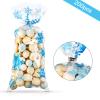 Blulu 100 Pcs Winter Snowflake Cellophane Treat Bags Christmas Candy Goodie Cookie Bags Plastic with Twist Ties for Xmas Wonderland Birthday Winter Holiday Party Favors view 3