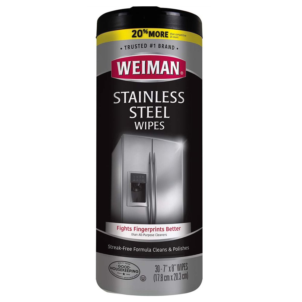 Weiman 92 Stainless Steel Wipes 7 x 8 30/Canister
