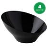 Plasticpro Disposable Angled Plastic Bowls Round Serving Bowls, Party Snack or Salad Bowl, Heavy Duty, Elegant Black, Pack of 4 view 2