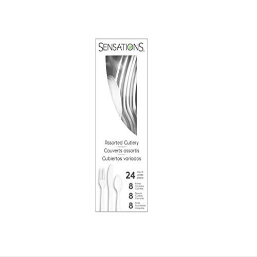 Assorted Boxed White Plastic Cutlery Set- 24 pcs.
