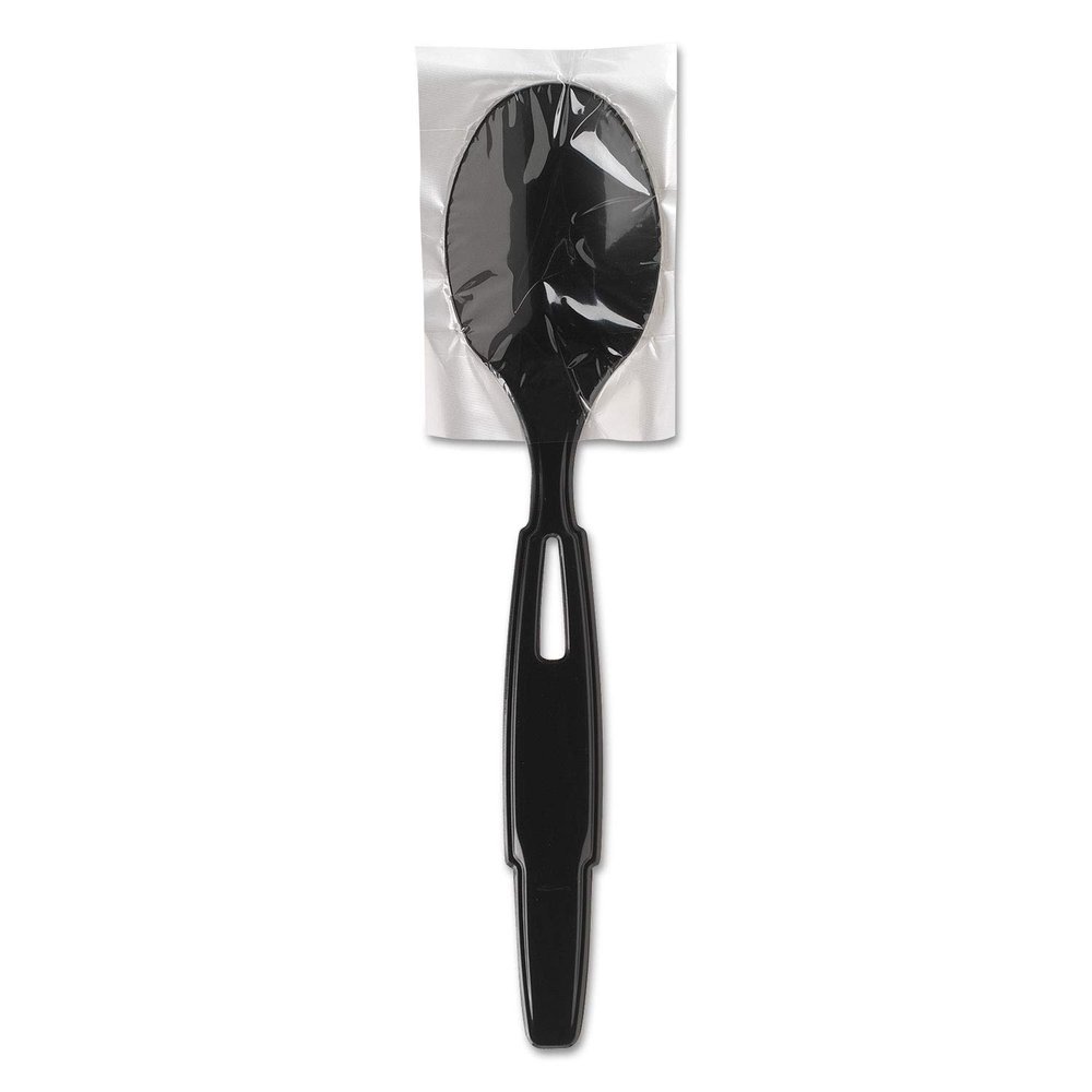 Dixie Ultra SmartStock Series-W Polypropylene Plastic Wrapped Cutlery, Tea Spoons, Black, 40 Per Pack, Case Of 24 Packs