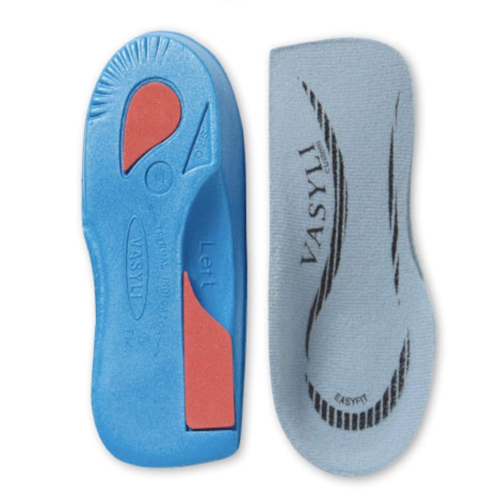 Vasyli Custom Easyfit Insoles, Large, Fast & Effective Pain Relief, Medium Density, Mild Support, Functional Biomechanical Control, Lateral Cut-Away, Hard-to-Fit Footwear, Heat Moldable