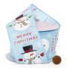 2 1/2" X 10 Yards Merry Christmas Snowman Linen Wired Ribbon view 1