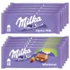 Milka European Chocolate Bars Variety Pack, Alpine Milk Chocolate & Wholenut Hazelnut Chocolate, 10 - 3.52 oz Bars view 1