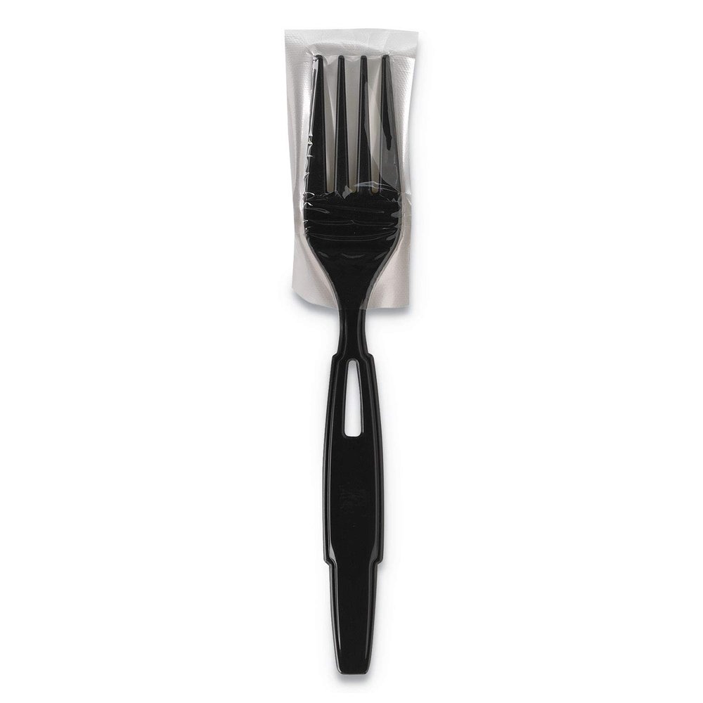 Dixie SSWPF5 SmartStock Wrapped Heavy-Weight Cutlery Refill, Fork, Black, 960/CT