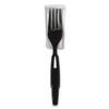 Dixie SSWPF5 SmartStock Wrapped Heavy-Weight Cutlery Refill, Fork, Black, 960/CT view 1