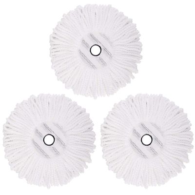 3 Pack Mop Replacement Heads for CLEANHOME Spin Mop, Microfiber Spin Mop Refills Round Shape
