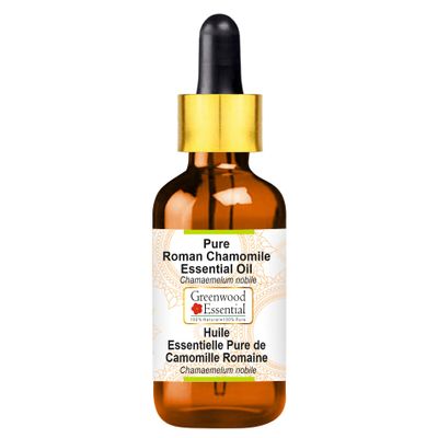 Greenwood Essential Pure Roman Chamomile Essential Oil (Chamaemelum nobile) with Glass Dropper Steam Distilled 100ml (3.38 oz)
