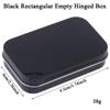 AKOAK 3 Pcs 3.7 x 2.4 x 0.8 Inches Black Rectangular Empty Hinged Tins Box Containers for First Aid Kit,Survival Kits,Storage,Herbs,Pills,Crafts and More view 2
