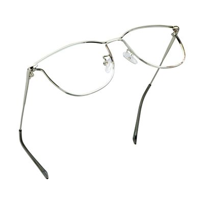 LifeArt Blue Light Blocking Glasses, Anti Eyestrain, Computer Reading Glasses, Gaming Glasses, TV Glasses for Women Men, Stylish Unisex Alloy Oval Frame (Silver, 1.25 Magnification)