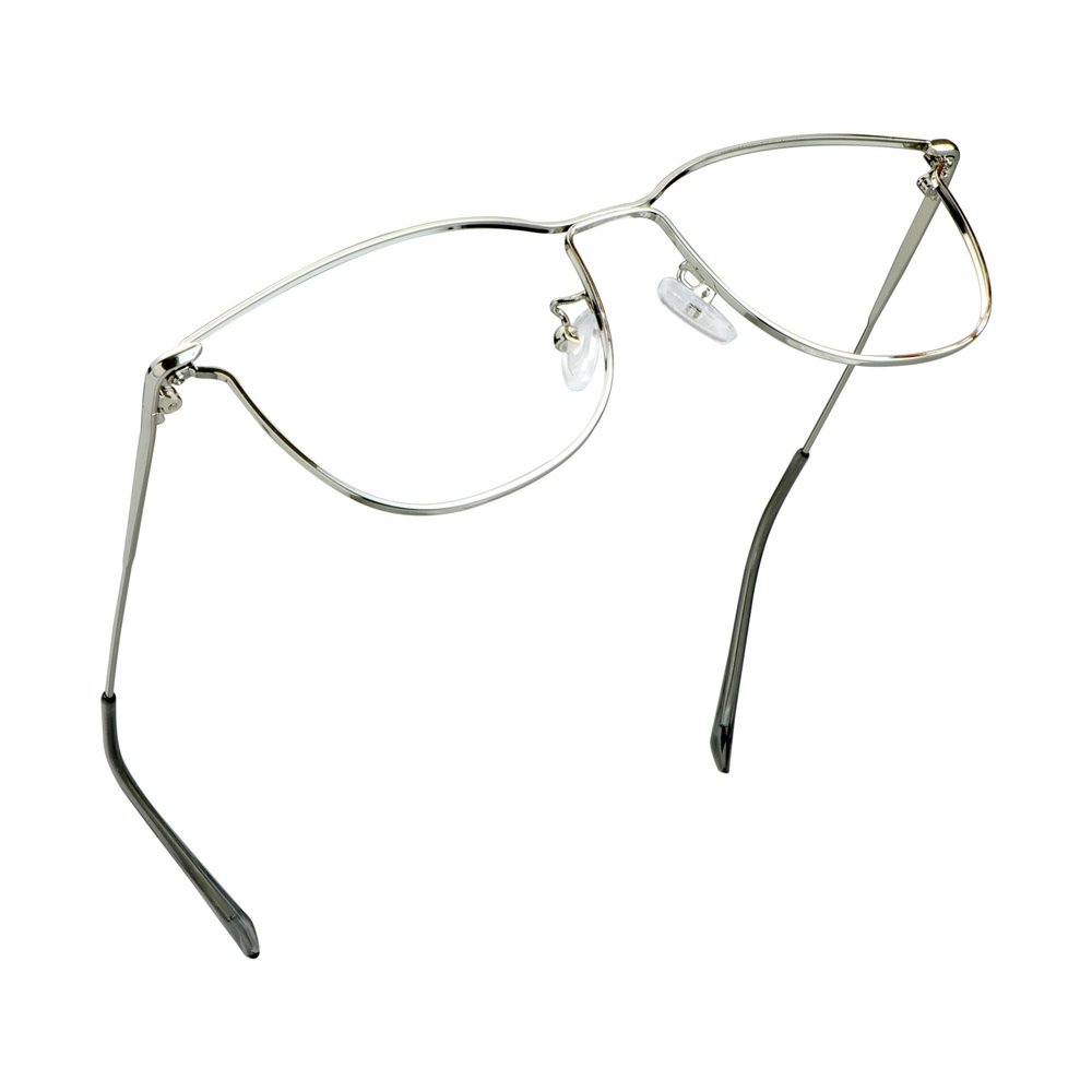 LifeArt Blue Light Blocking Glasses, Anti Eyestrain, Computer Reading Glasses, Gaming Glasses, TV Glasses for Women Men, Stylish Unisex Alloy Oval Frame (Silver, 1.25 Magnification)