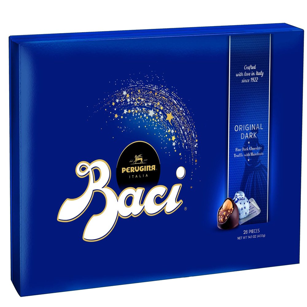 Perugina Baci Classic Dark Chocolate Hazelnut 28-pc Box 14.11oz, 28 Count - SET OF 2