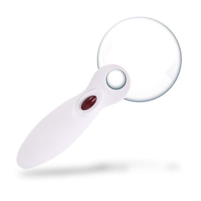 10x Frameless Handheld Magnifying Glass with LED LightHD Reading Magnifier for The Elderly with 20x Auxiliary Mirror