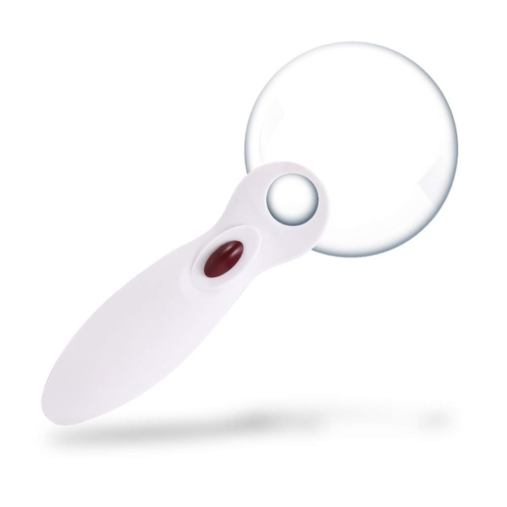 10x Frameless Handheld Magnifying Glass with LED LightHD Reading Magnifier for The Elderly with 20x Auxiliary Mirror