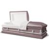 Titan Casket Andover Series Steel Funeral Casket for Humans (Orchid) Handcrafted Steel Casket with Orchid Finish with Crepe Interior view 1