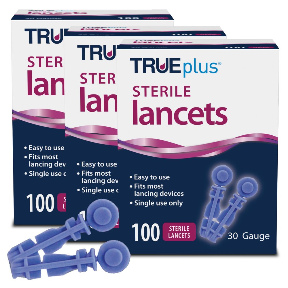 3 x 100ct 30g TRUEplus Lancets + TRUEplus Log Book