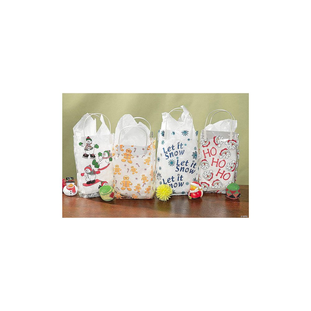48 Piece(s) Holiday Cellophane Bags with Handles