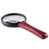 Handheld Magnifier Magnifying Glass ABS Frame Magnifying Mirror with LED Light Magnifying Lens for Home Learning Reading and Fault Finding Red-75mm view 1