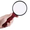 Handheld Magnifier Magnifying Glass ABS Frame Magnifying Mirror with LED Light Magnifying Lens for Home Learning Reading and Fault Finding Red-75mm view 3