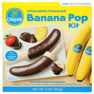 Chiquita Chocolate Flavored Banana Pop Kit, Makes 8 Pops, 4oz (3 PACK)
