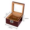 LJJ Cigar Humidor Humidifier Box with Digital Hygrometer, Spanish Cedar Wood, Glass Top, Accessory Drawer - Holds (25-50 Cigars) view 4